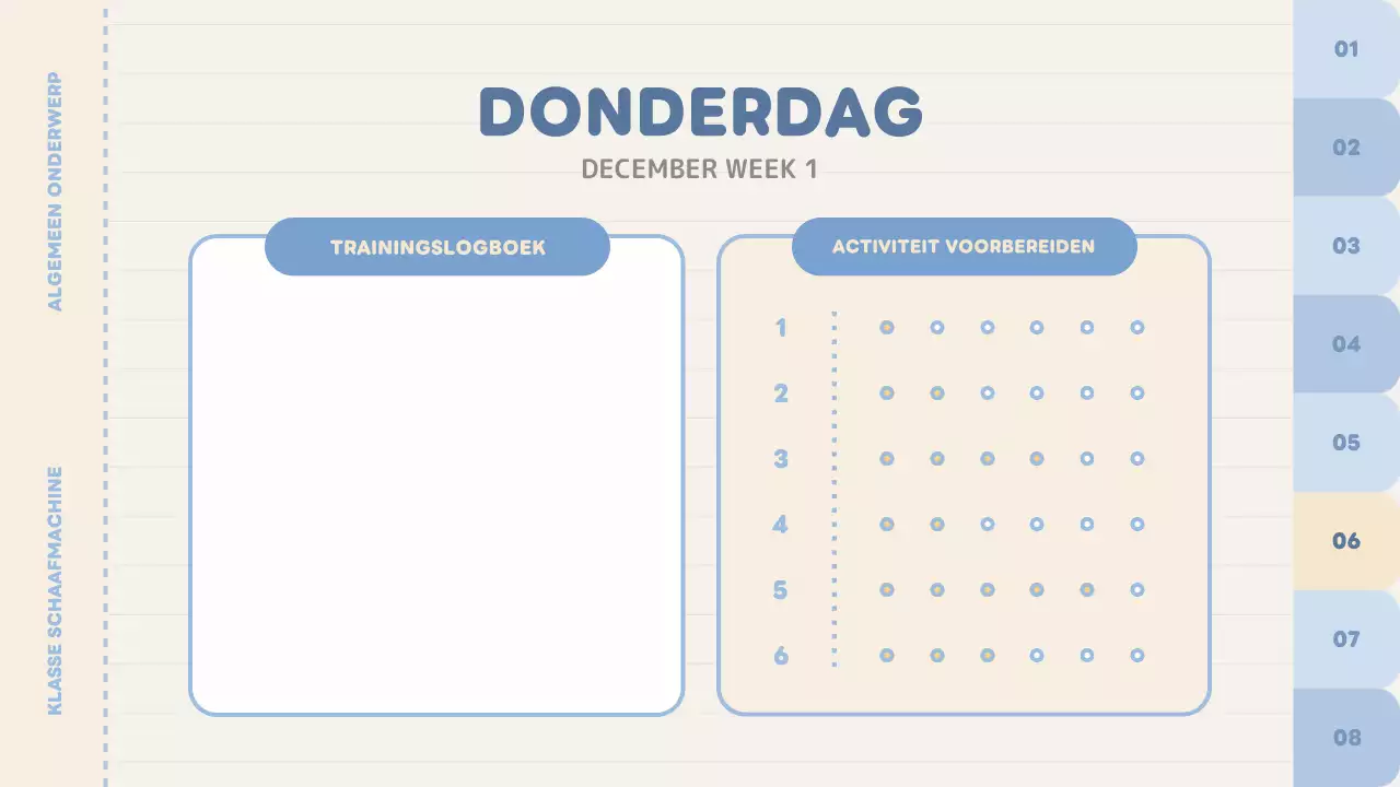 blauwe effen klassenplanner