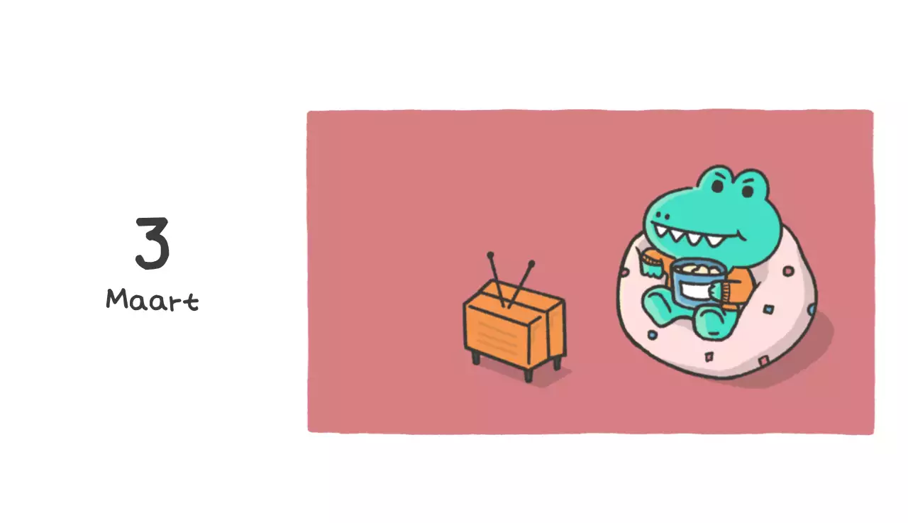 Een kalender met een schattig Ago-illustratieconcept