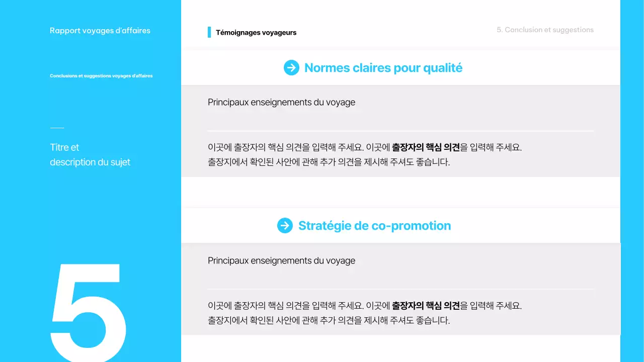 Description du voyage d'affaires minimaliste bleu clair