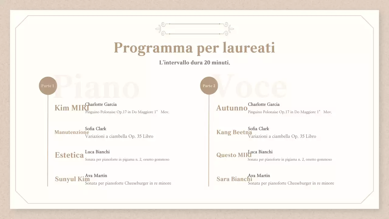 Guida ai concerti di Beige Classical