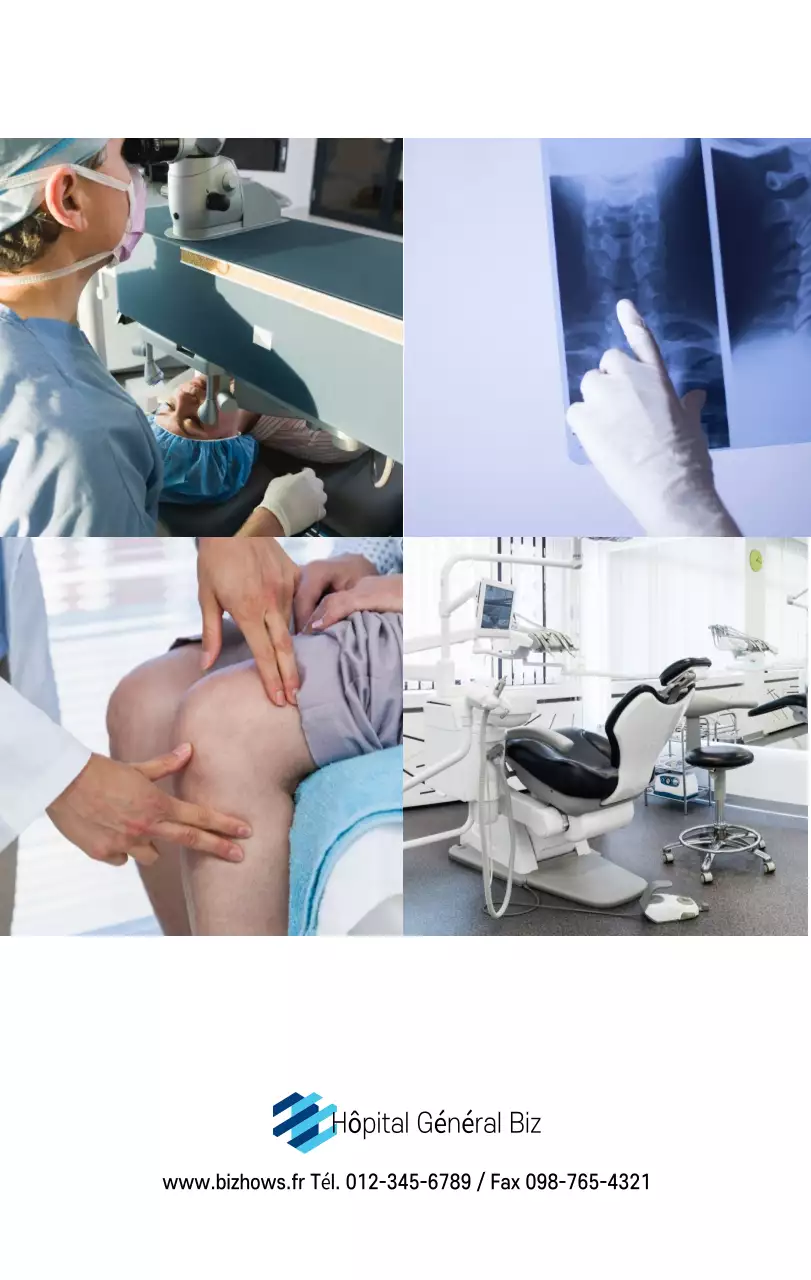 Calendrier promotionnel d'hôpital simple blanc marine