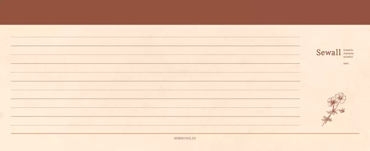 Un calendario sentimentale per fioristi in carta di lana marrone chiaro e marrone.