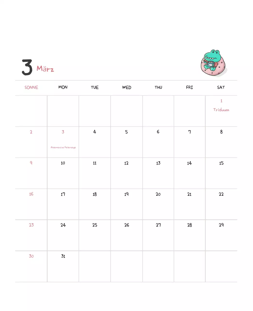 Ein Kalender mit einem niedlichen Ago-Illustrationskonzept