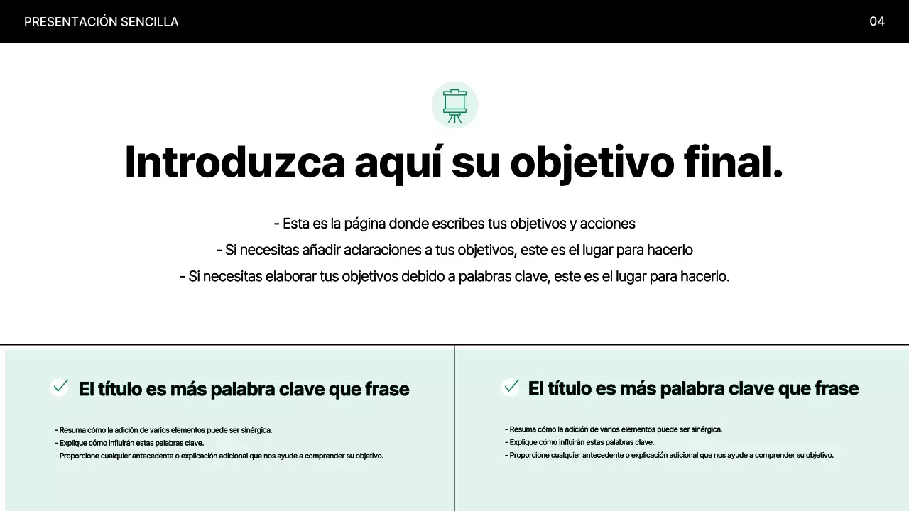 Explicación de la presentación Mint Minimal
