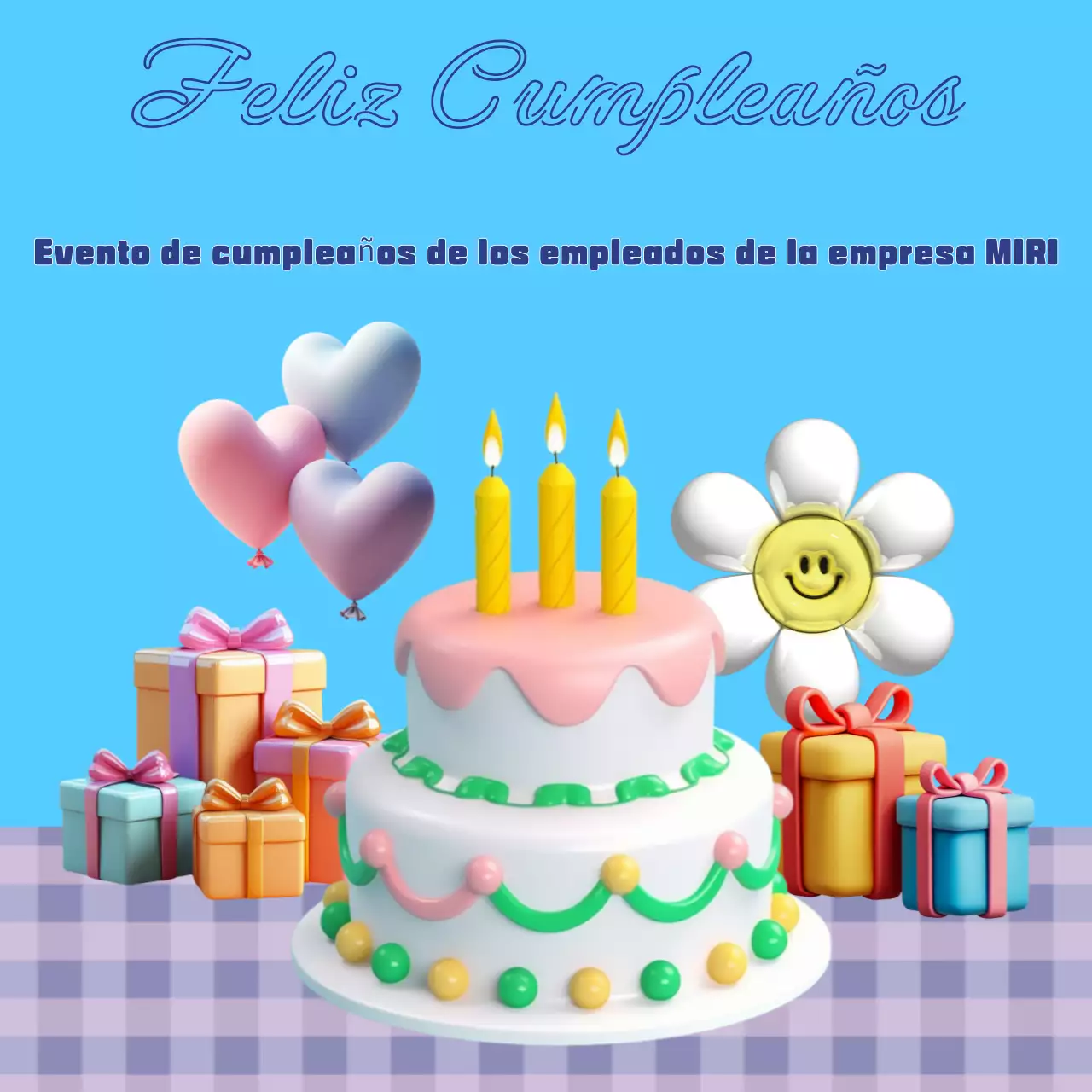 Una celebración de cumpleaños celeste