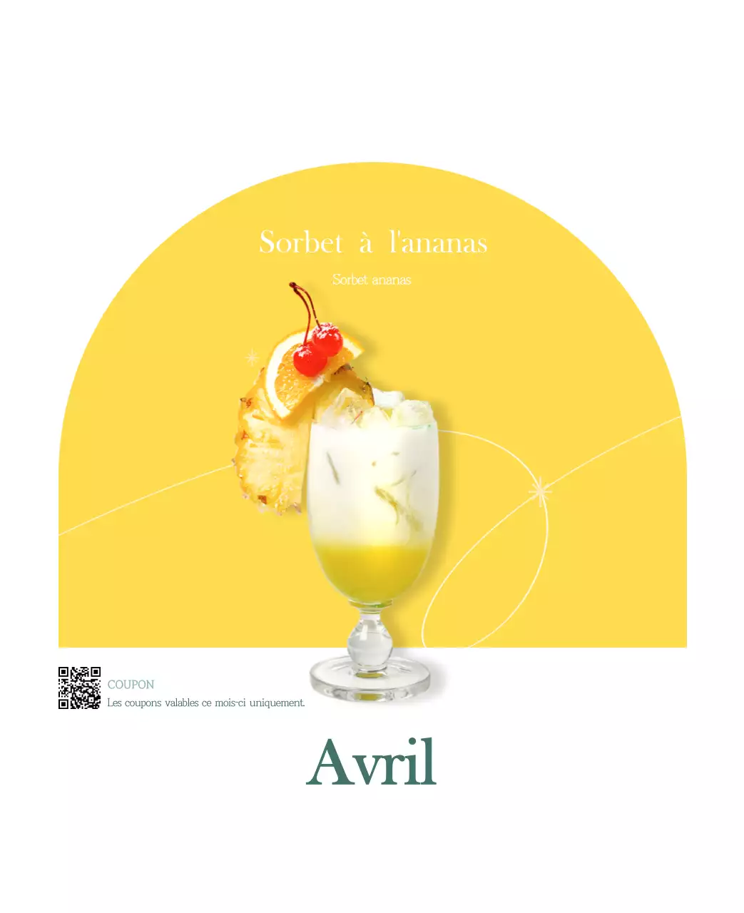 Un calendrier moderne pour les cafés avec des recommandations sur la boisson du mois.