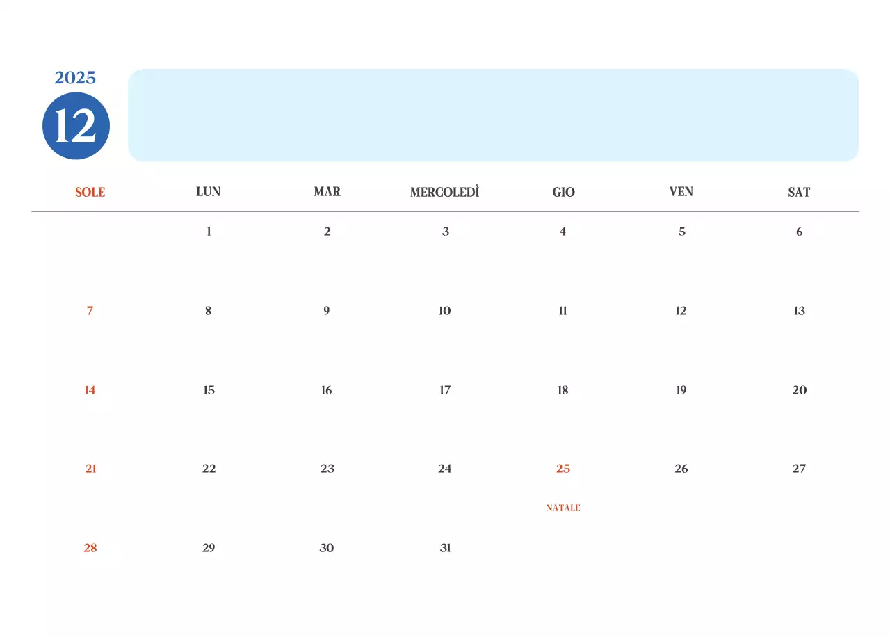 Calendario ospedaliero moderno blu