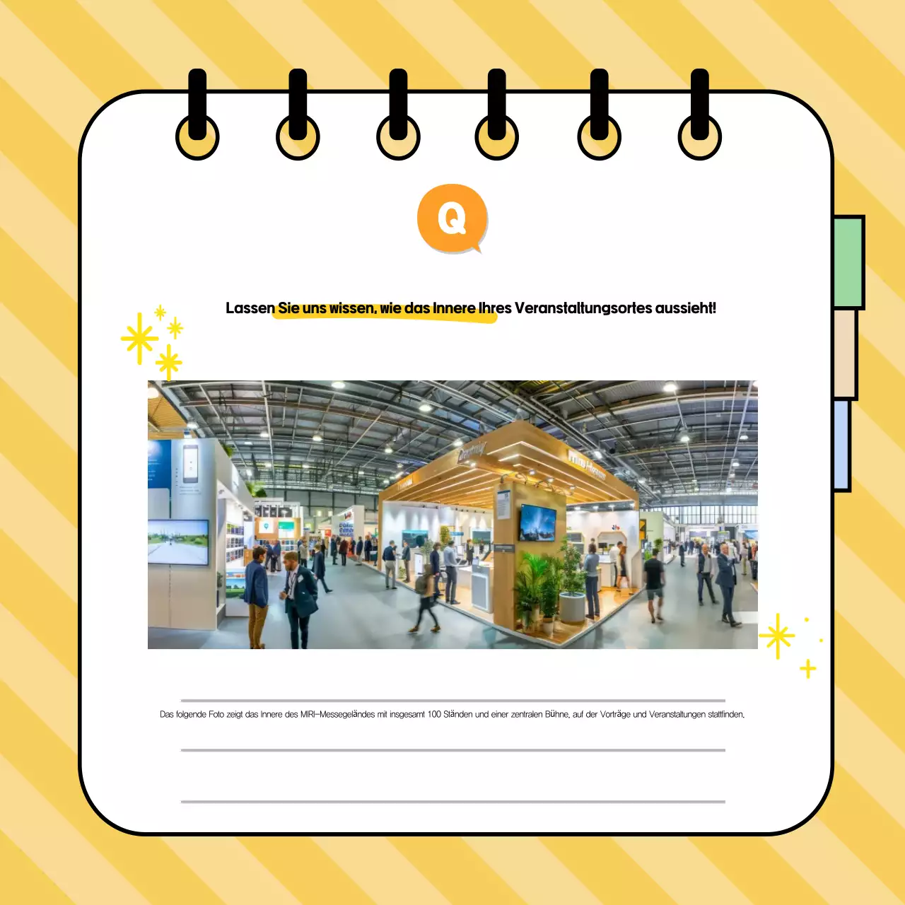 Aufmerksamkeitserregende Informationen auf gelbem Hintergrund