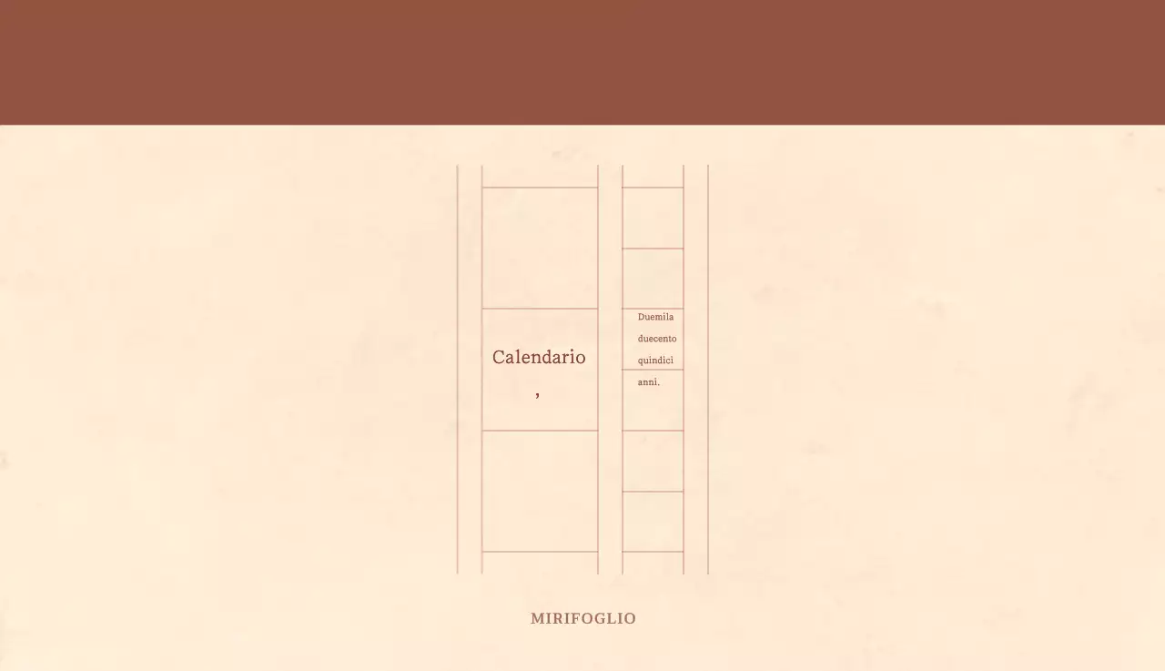 Un calendario sentimentale per fioristi in carta di lana marrone chiaro e marrone.