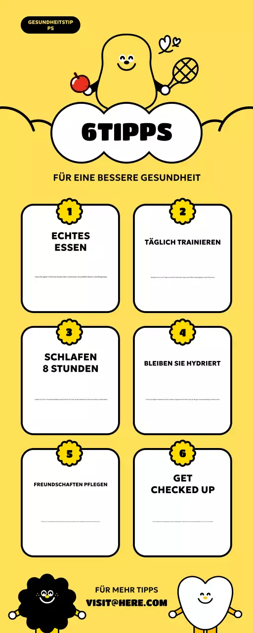 gelber einfacher Leitfaden für eine gesunde Lebensweise