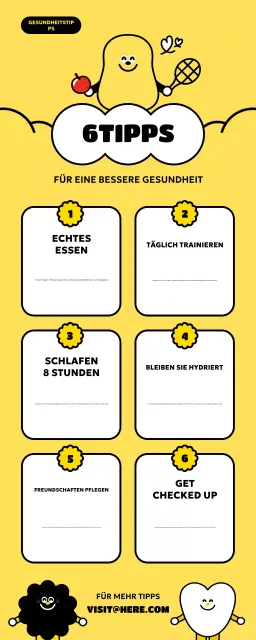 gelber einfacher Leitfaden für eine gesunde Lebensweise