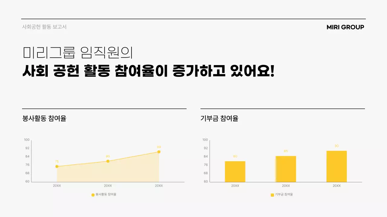 회색 모던 사회공헌 보고서