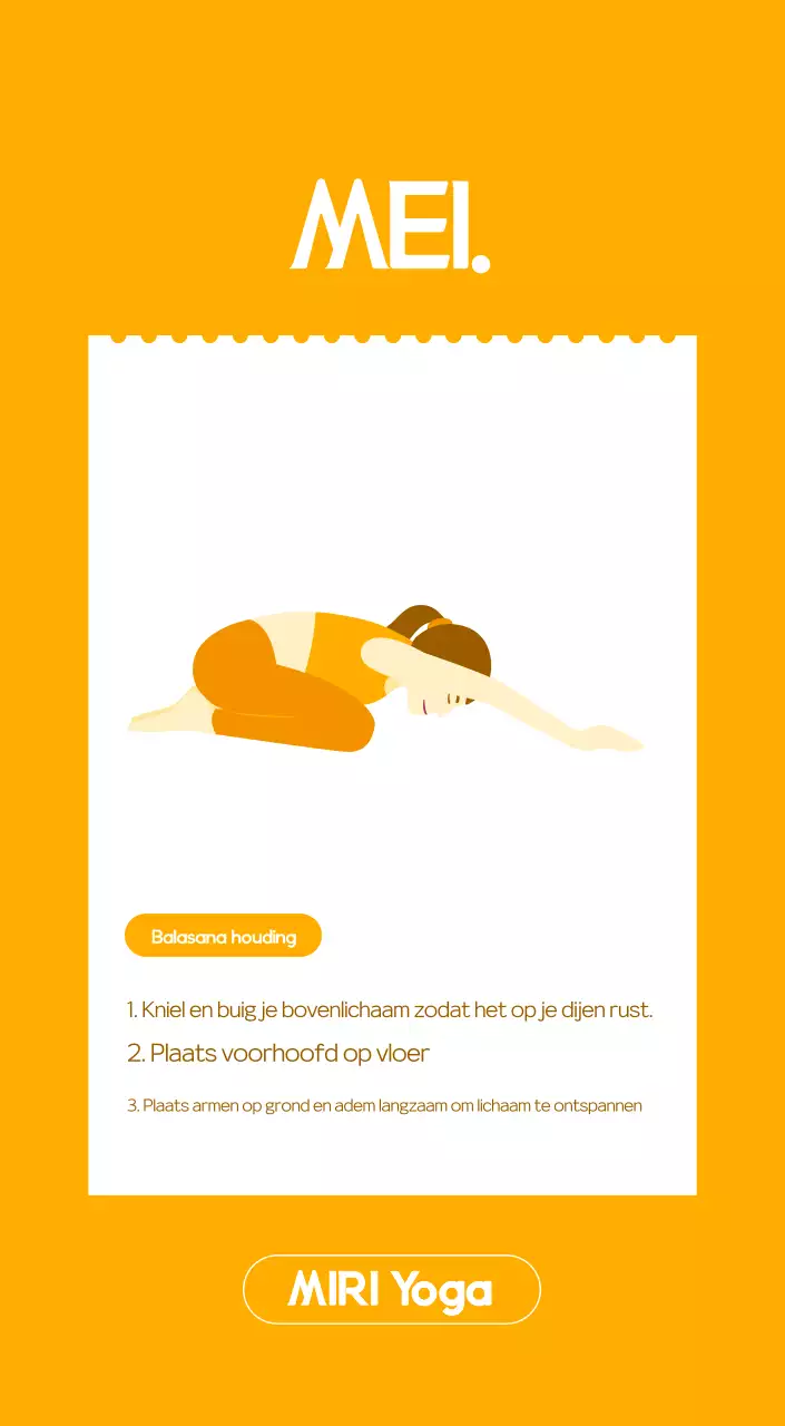 Oranje Minimalistische Yoga Promotiekalender