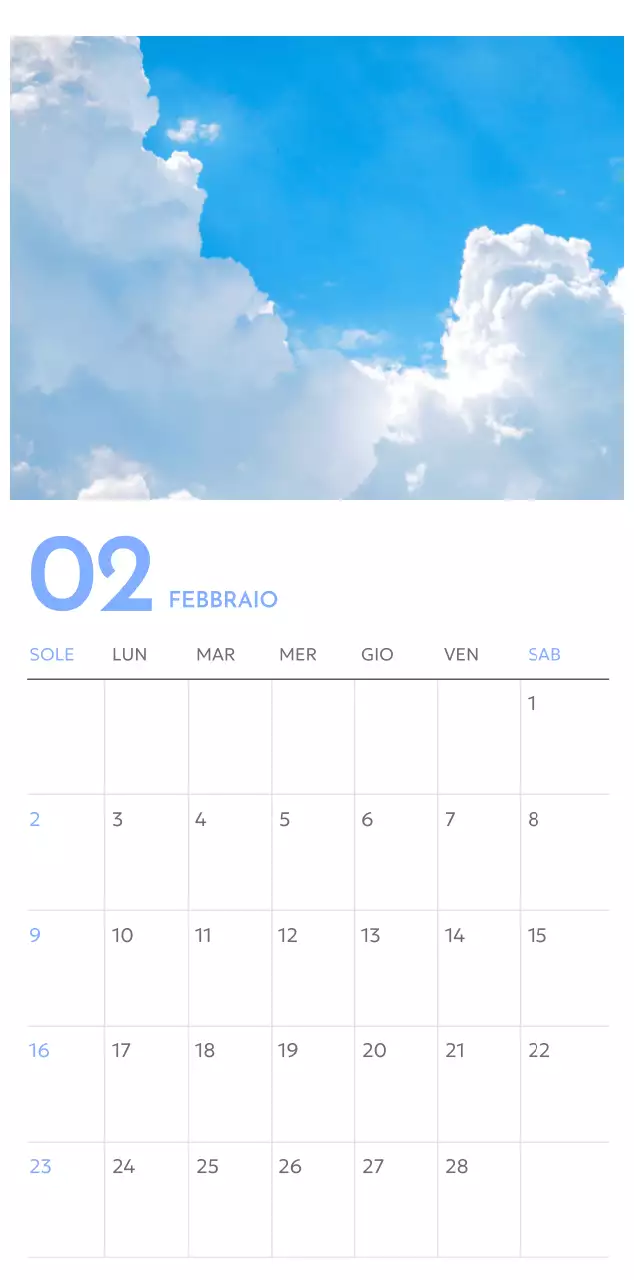 Calendario con foto tracciatore di obiettivi con un tocco di blu