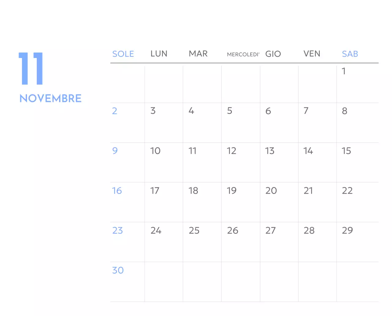 Calendario con foto tracciatore di obiettivi con un tocco di blu