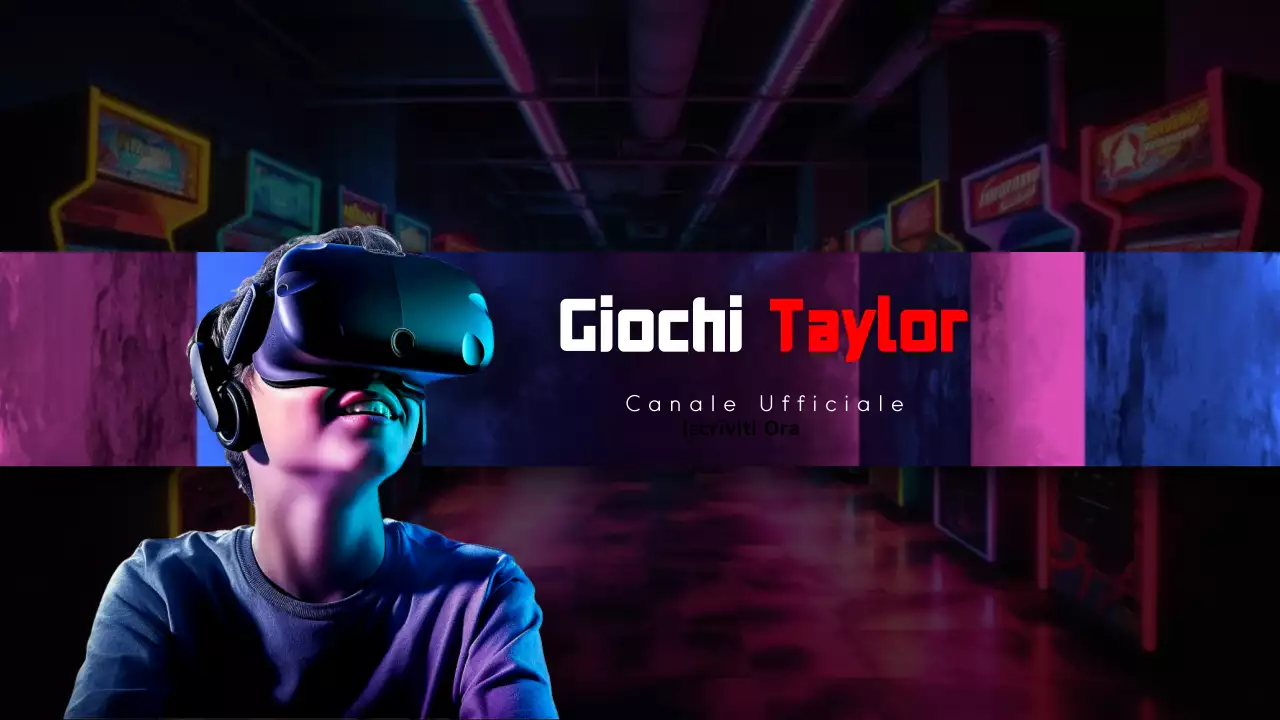 modello di canale youtube di gioco blu viola stile moderno