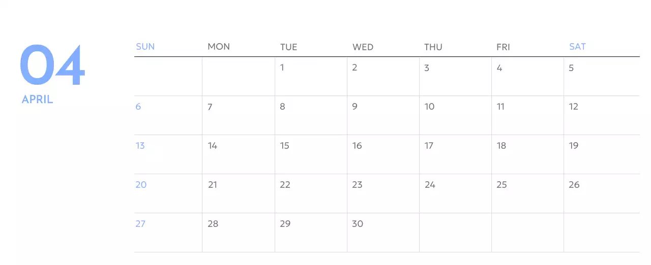 Photo goal tracker calendar with a splash of blue