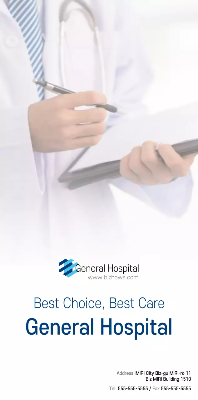 Navy White Simple Hospital Promotional Calendar