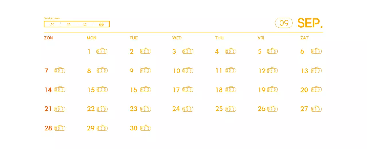 Oranje Minimalistische Yoga Promotiekalender