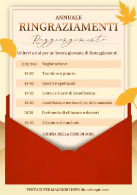 invito classico arancione per il Ringraziamento