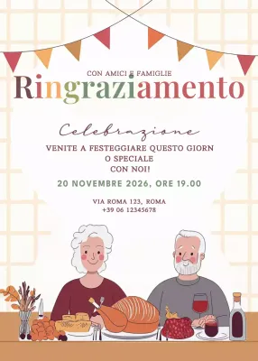 Invito tradizionale per il Ringraziamento beige