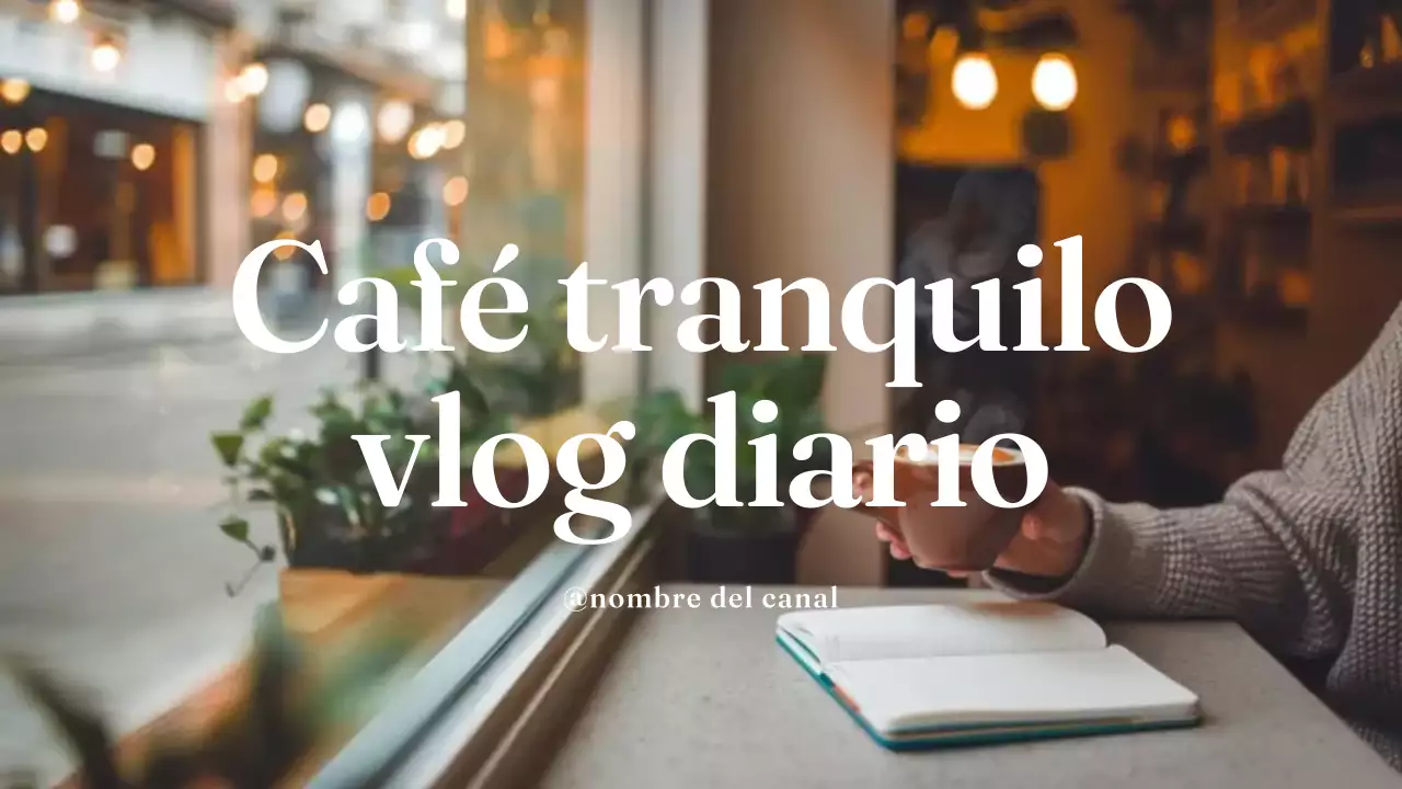 beige marron tranquilo cafe daily vlog estilo moderno
