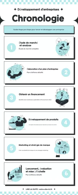 guide d'affaires moderne bleu et noir infographique