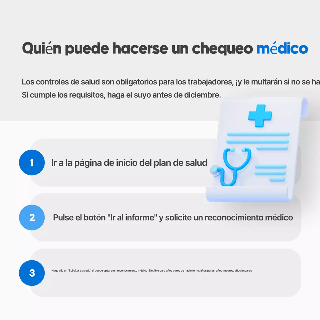 Certificado de buena salud azul