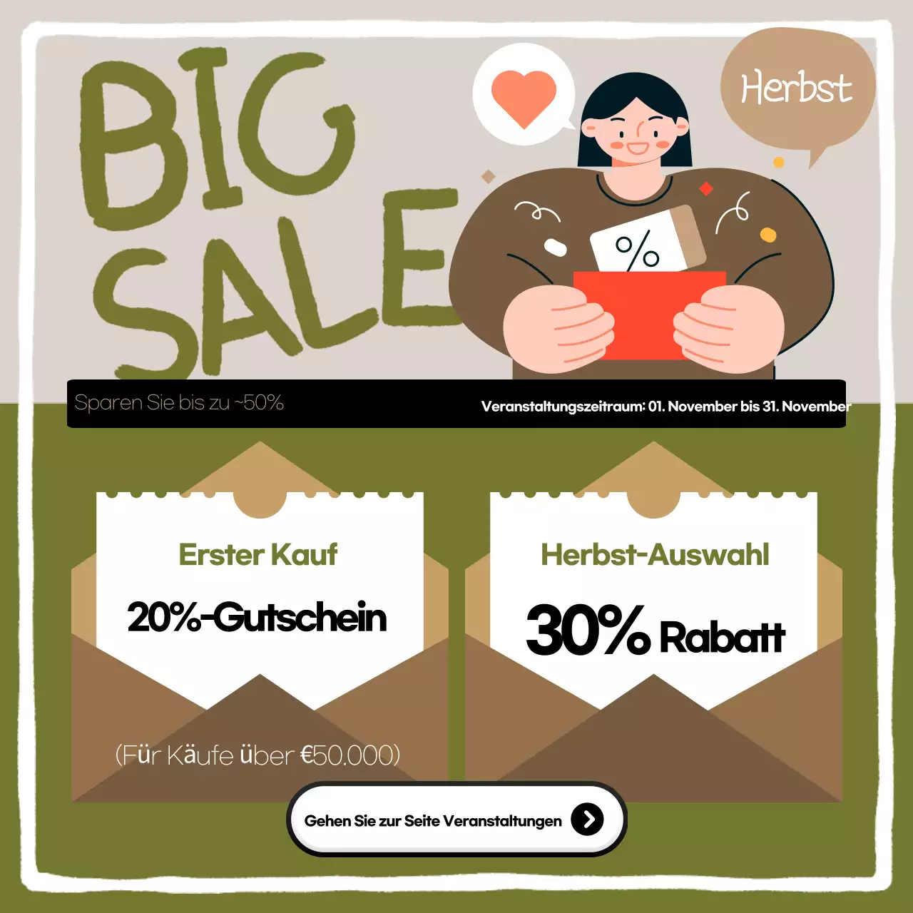 Khaki Pop Anzeige in den sozialen Medien