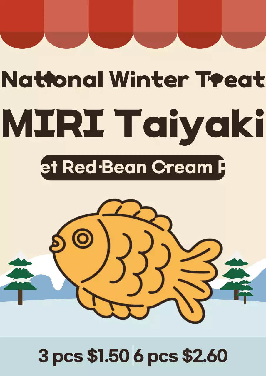 Poster quảng cáo món tráng miệng truyền thống màu be