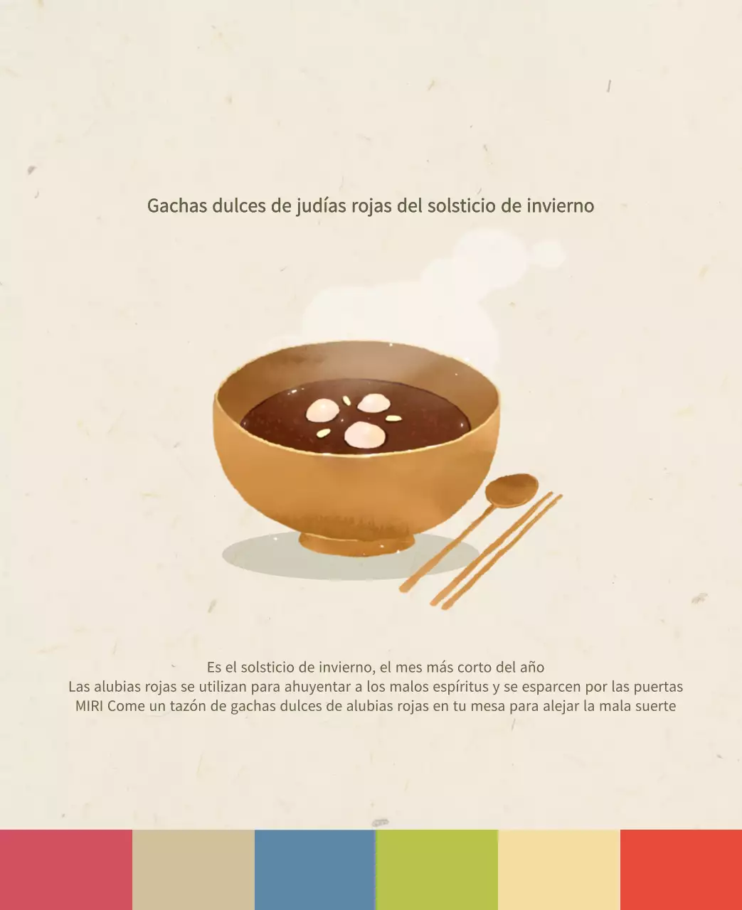 Calendario de comidas tradicionales en beige