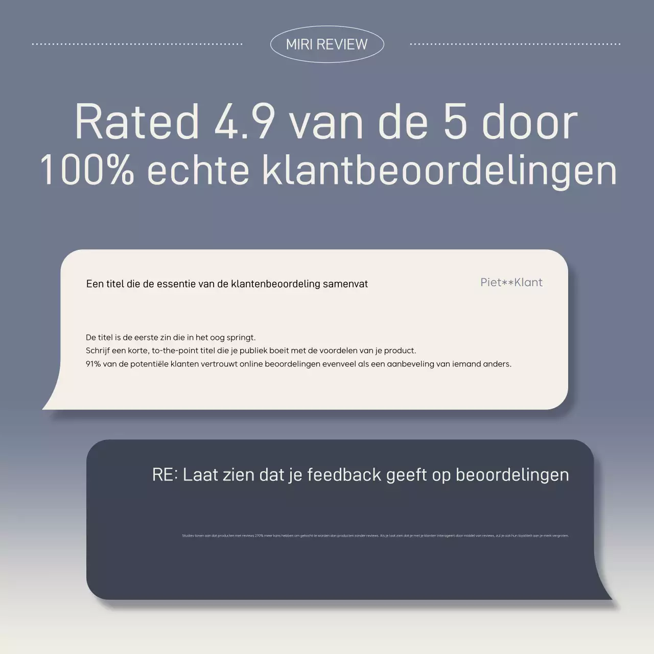 Eenvoudige overzichtsadvertentie in marineblauw en beige