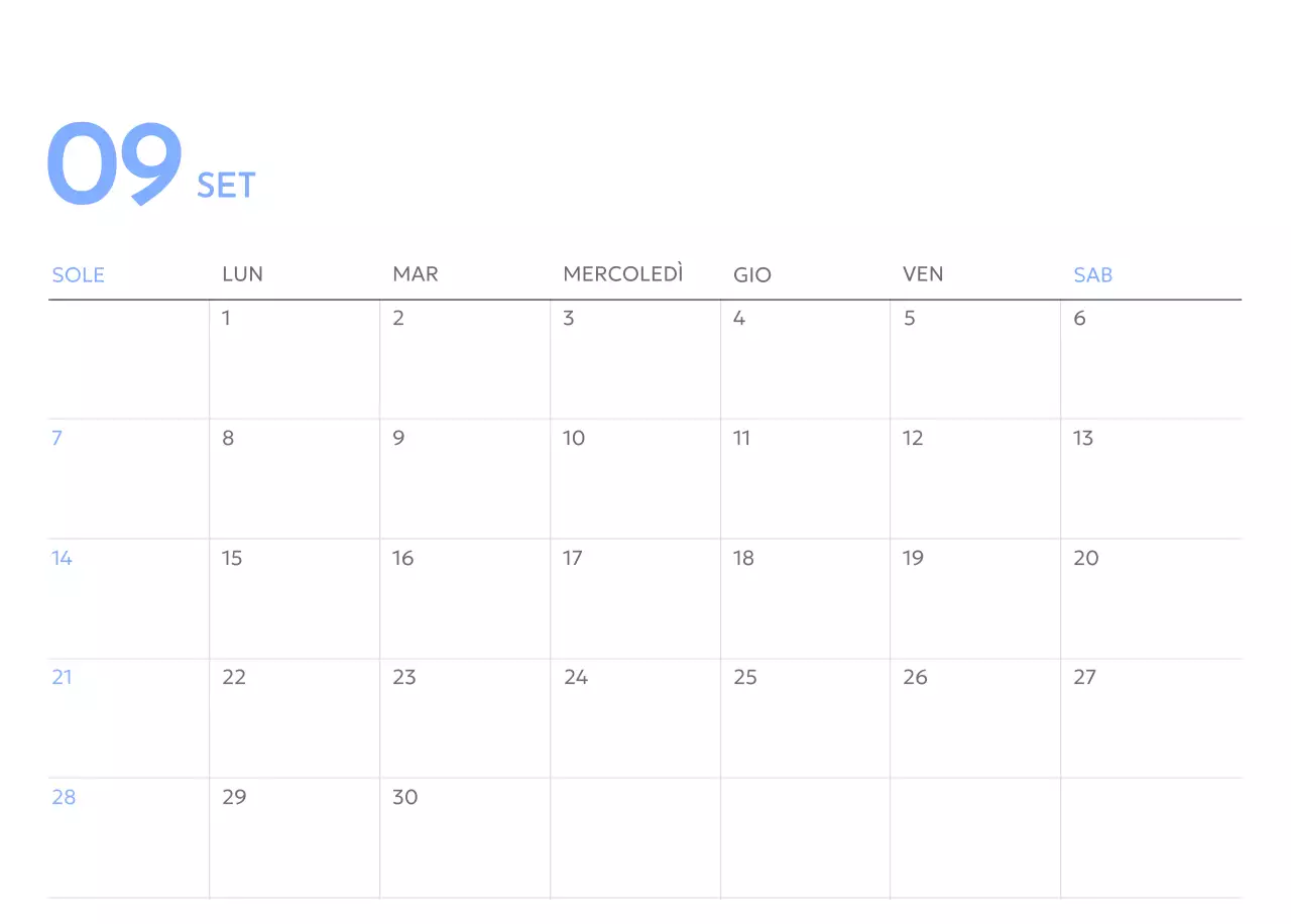Calendario con foto tracciatore di obiettivi con un tocco di blu