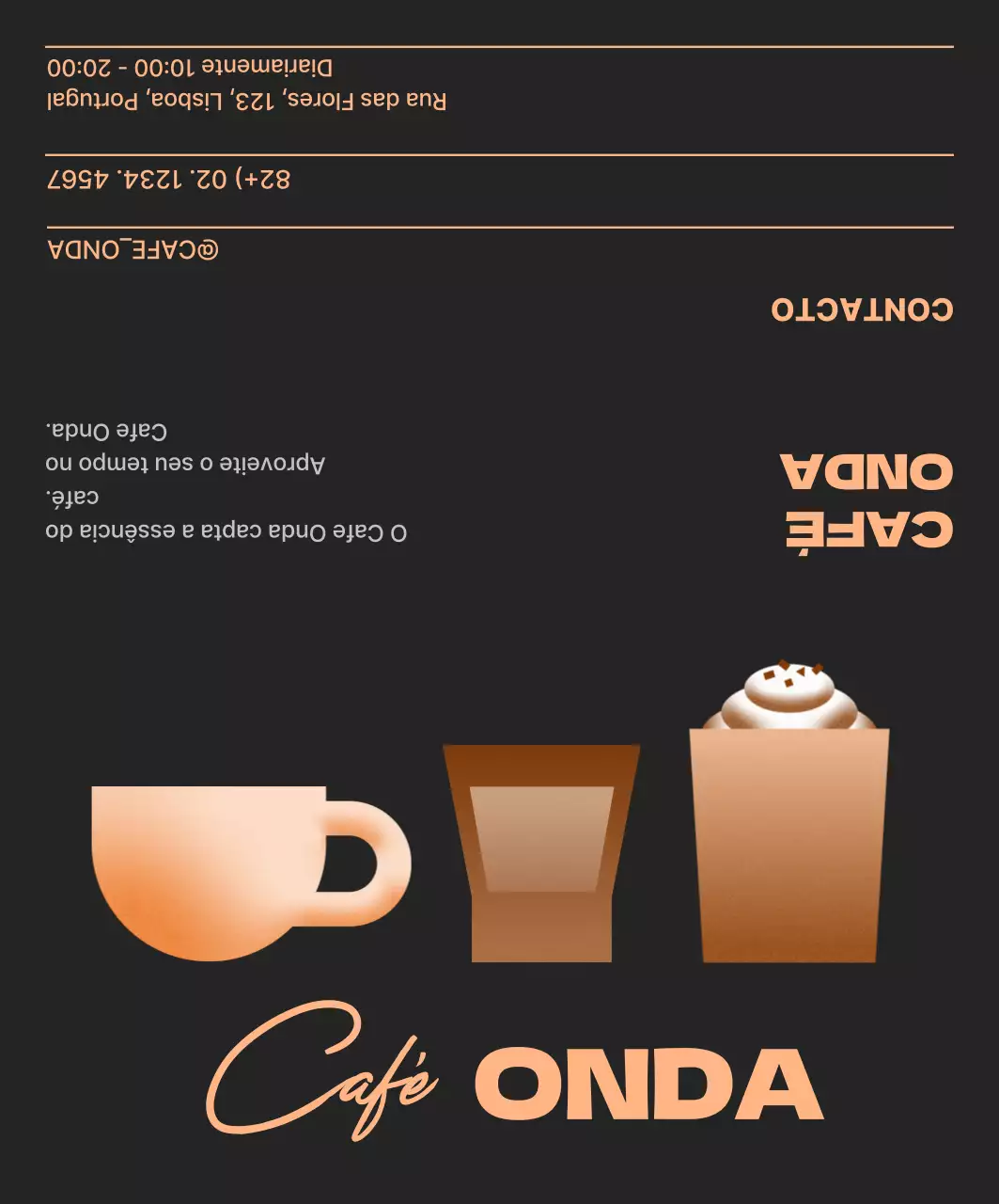 Anúncio de café moderno preto