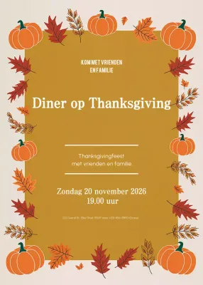 Oranje traditionele uitnodiging voor Thanksgiving