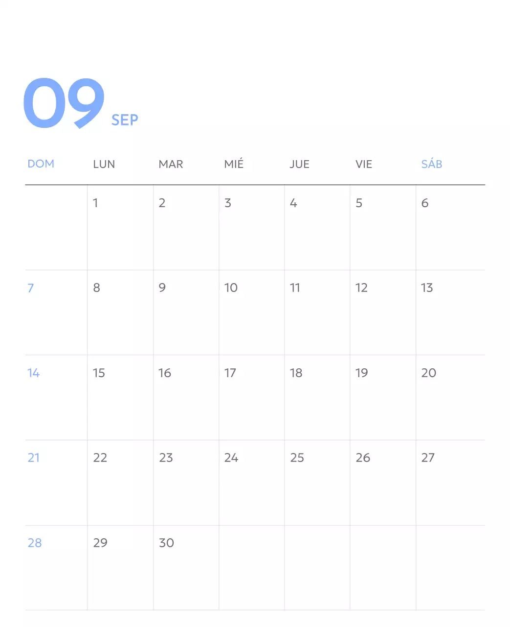 Calendario fotográfico de seguimiento de objetivos con un toque de azul