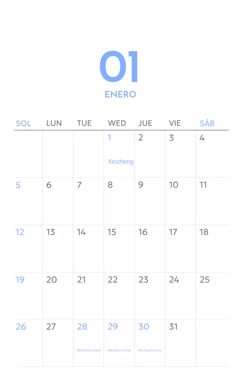Calendario fotográfico de seguimiento de objetivos con un toque de azul
