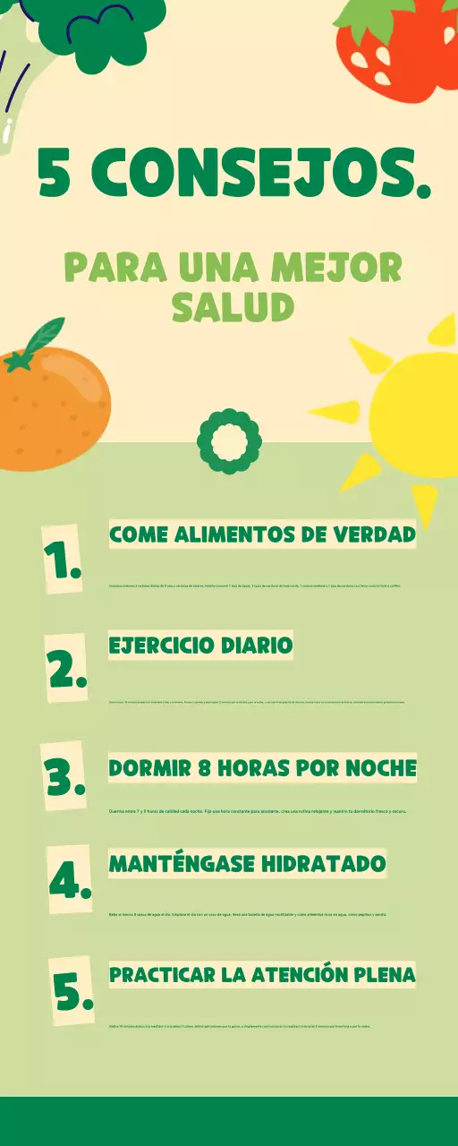 5 consejos para una mejor salud infografía