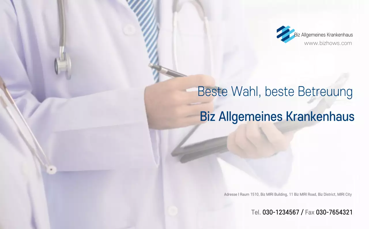 Marineblauer einfacher Krankenhaus-Werbekalender