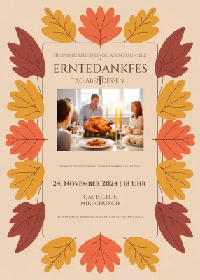 beige traditionelle Thanksgiving-Einladung