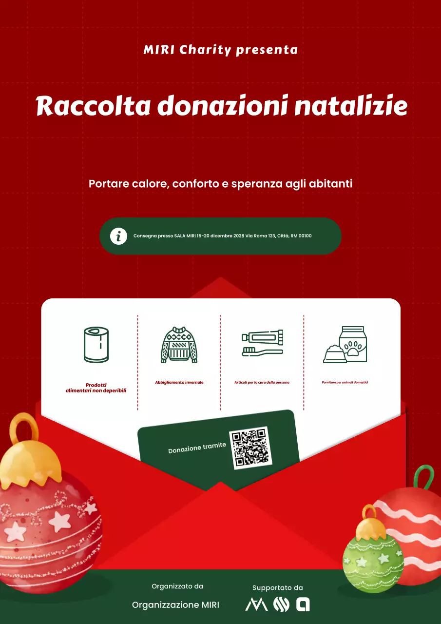 annuncio della raccolta di donazioni per la festa rossa