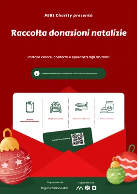 annuncio della raccolta di donazioni per la festa rossa