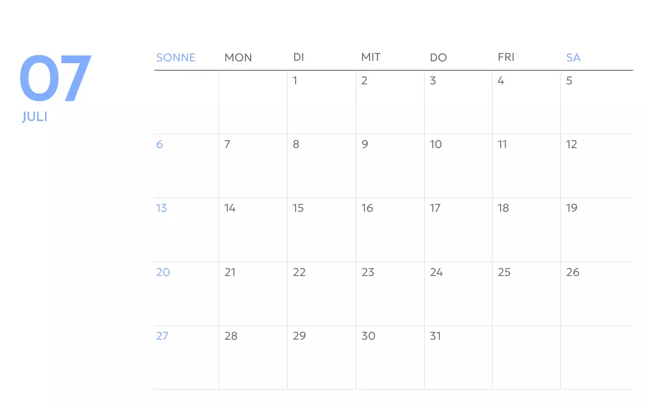 Foto-Zielverfolgungskalender mit einem Hauch von Blau