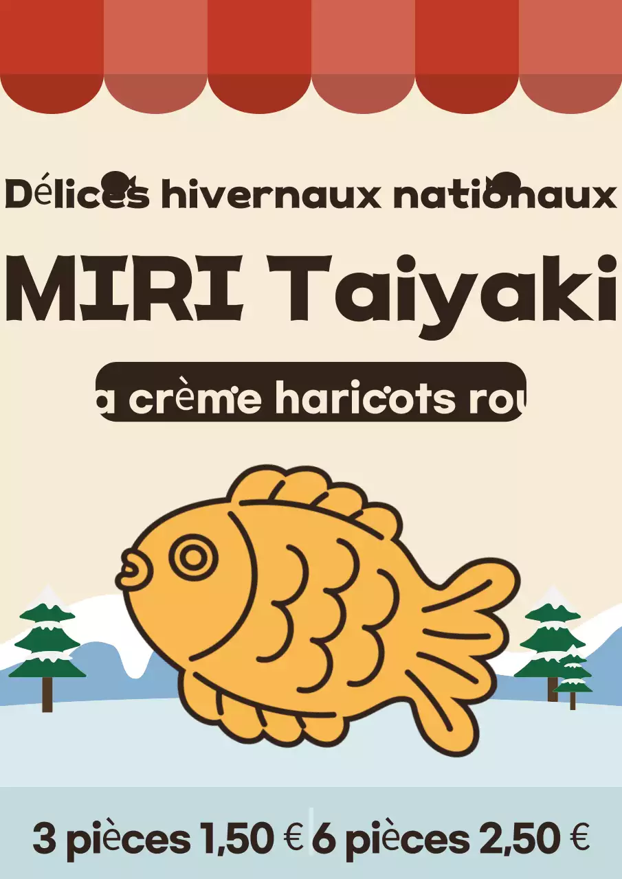 Publicité pour le snack traditionnel beige