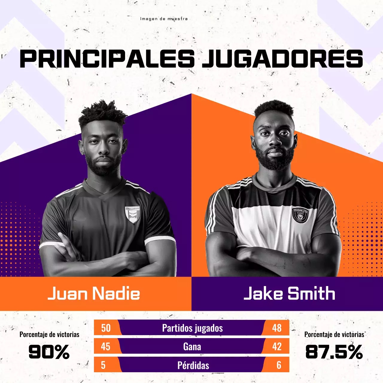 Anuncio de comparación de los mejores jugadores de deportes