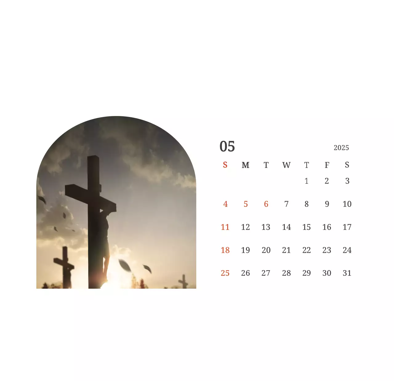 Un calendario conceptual fotográfico con iglesias pintadas en paisajes