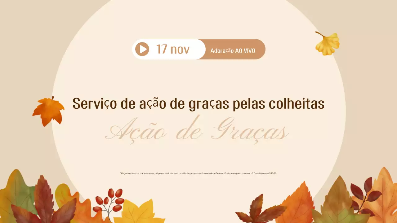 Um serviço de Ação de Graças limpo em bege MainTitle