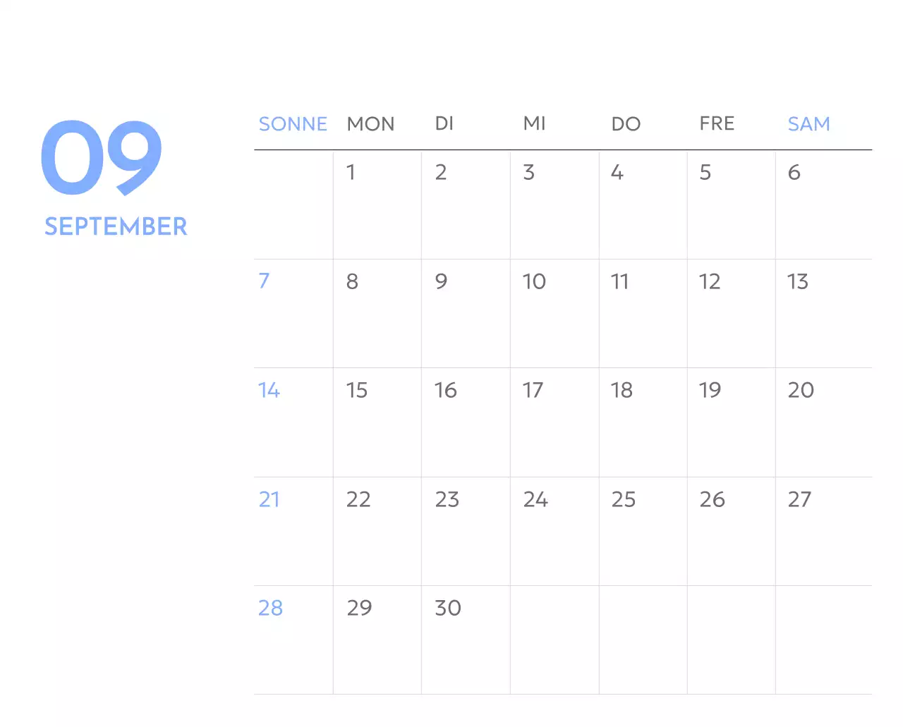 Foto-Zielverfolgungskalender mit einem Hauch von Blau