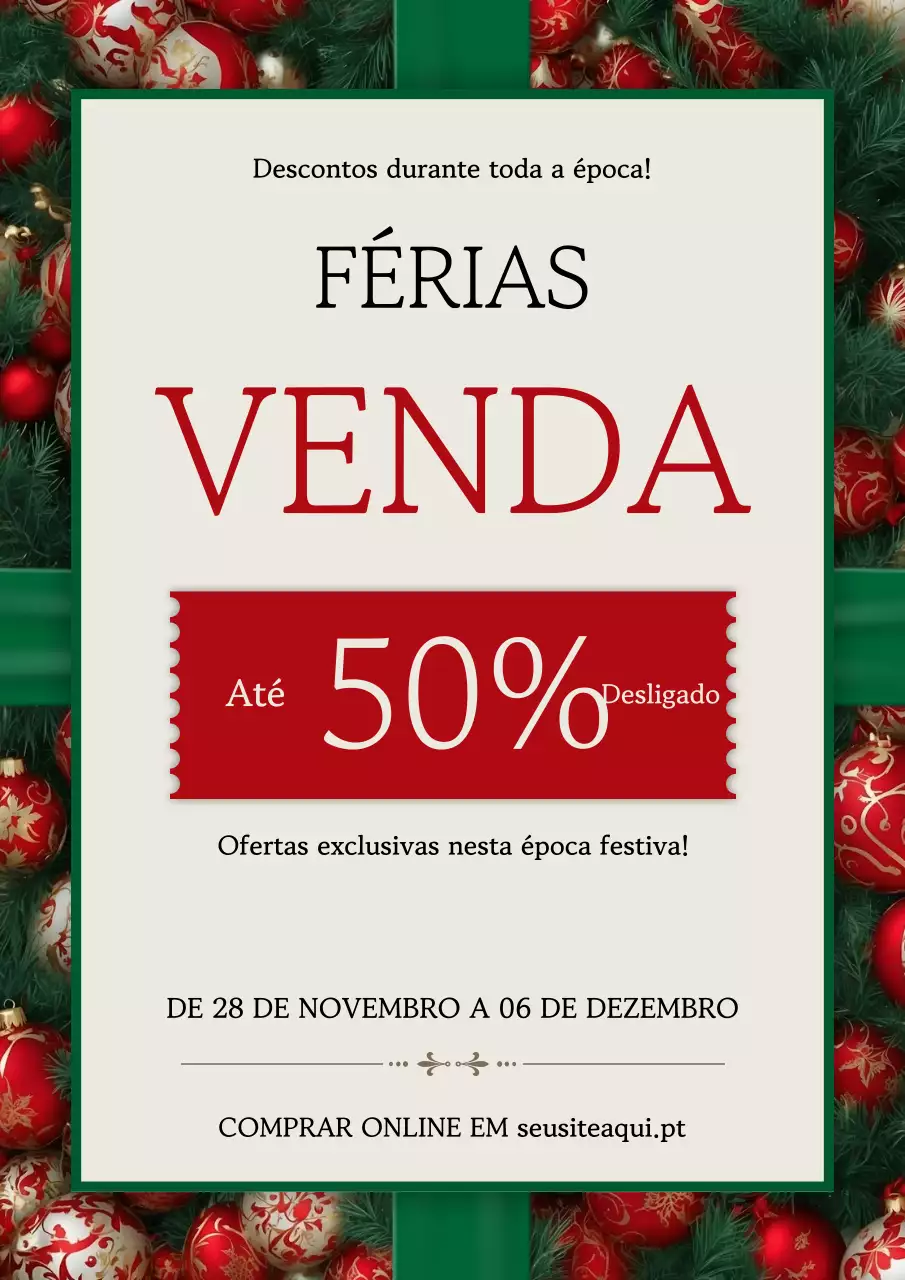 promoção de férias festiva vermelha