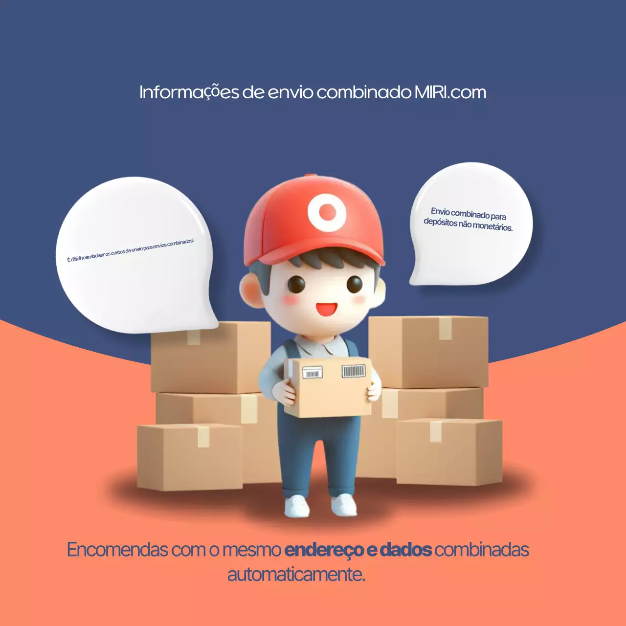 Instruções de entrega do peluche laranja
